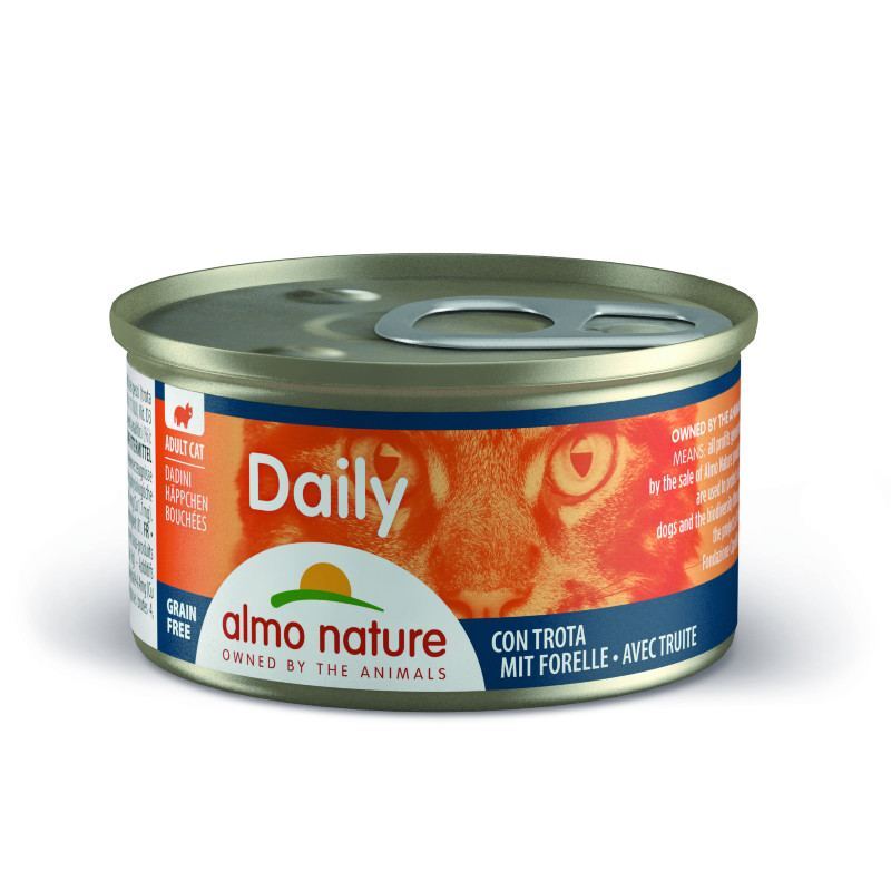Almo Nature Вологий корм (шматочки в соусі) з м'ясо та м'ясні субпродукти риба форель для котів