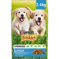 Purina Friskies Сухий повнораціонний корм для цуценят Friskies Junіоr(Фріскіс Юніор) з куркою, овочами, молоком - 2,4кг