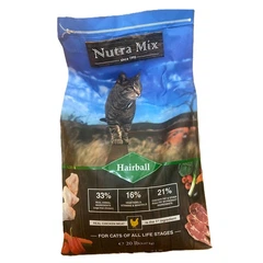 Nutra Mix Hairball (зелена) Виведення комків шерсті, PH контроль. Курка, овочі. Для домашніх котів 9 кг.