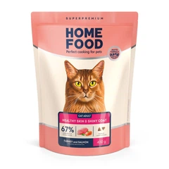 Корм для кішок Home Food з індичкою та лососем для здорової шкіри та блискучої шерсті 0,4кг (4820235020088)