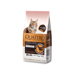 Quattro Cat Sterilized Chicken беззерновий корм для стерилізованих котів з куркою 1,5 кг
