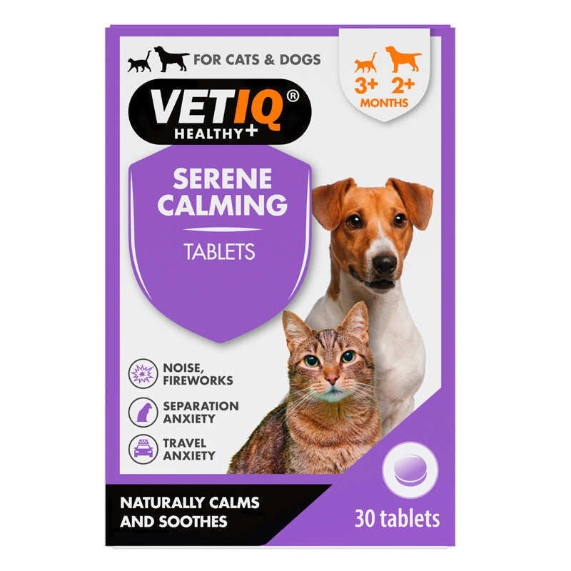 VetIQ Serene Calming Cats & Dogs - Заспокійливі пігулки для гіперактивних, нервових собак та котів