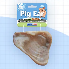 Pet Qwerks Toys Ласощі Pig Ear свиняче для собак великих порід