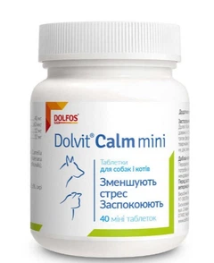 Препарат Dolfos Dolvit Calm mini для зменшення стресу для котів та собак, 40 таб.