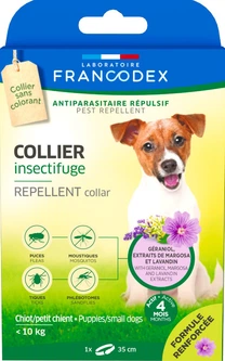 Нашийник з репелентною дією для цуценят і малих собак LABORATOIRE FRANCODEX Repellent Collar від бліх і кліщів 35 см New