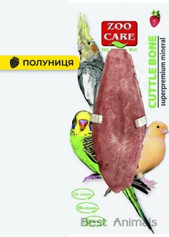 Мінеральний камінь з панцеря каракатиці для птахів Zoo Care сепія з тримачем смак полуниці (8585027923102)