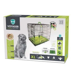 M Pets Дротова клітка з 2 дверима та запатентованим замком Securo lock для собак M-Pets Voyager Wire Crate 2 doors XL (106,5х71х76 см) (6953182730019)
