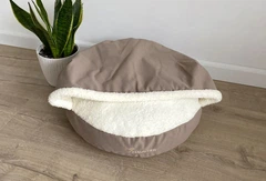 Лежак для Собак та Котів Haustier Lounge Beige з капюшоном XS - діаметр 50см (B10-4-049)
