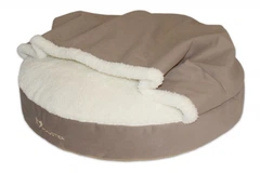 Лежак для Собак та Котів Haustier Lounge Beige з капюшоном XS - діаметр 50см (B10-4-049)