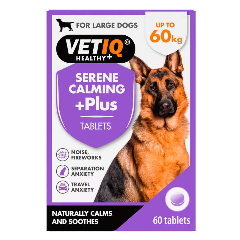 VetIQ Serene Calming Plus - Заспокійливі пігулки для гіперактивних, нервових собак середніх та великих порід