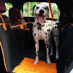 Style Pets Накидка чохол гамак перенесення для перевезення тварин собак у салоні автомобіля зі знімним килимком (477621-Prob) Чорна з помаранчевими вставками
