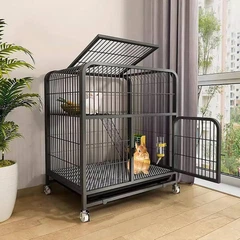 Springos Металева клітина для домашніх тварин 71 x 55 x 75 см з колесами та піддоном