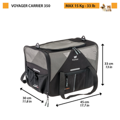 Сумка для маленьких собак та кішок Ferplast Voyager Carrier 350 45x30x33 см Чорний (85734317)