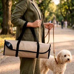 Килимок лежак для собак OUT Bosyak Waterproof S 85х50 Бежевий (собачий килимок підстилка для прогулянок)