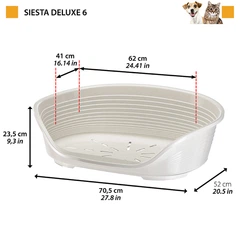 Пластиковий лежак для собак та кішок Ferplast Siesta Deluxe 6 Bianco