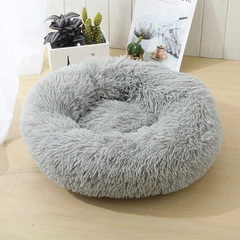 Круглий лежак для котів Pet Style "Травка" круглий Сірий 60