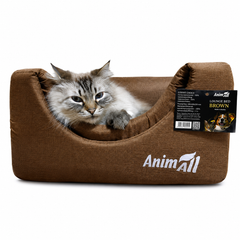 Будиночок-лежанка для котів і собак animall 43х43х41 см сірий коричневий лежанка для кота будиночок для кота лежак для собак