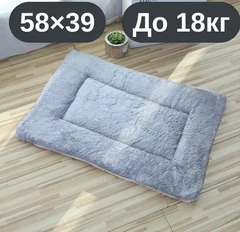 Solve М’який плюшевий килимок-лежанка для котів та собак сірий, теплий двосторонній матрацик, 58×39, до 18 кг, KT8001153
