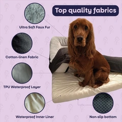 Giesty Ортопедична лежанка для собак, спальне місце для собаки, лежанка для собаки, ліжко для собаки колір сірий розмір L 90x68x20 см