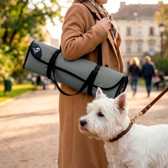 Килимок лежак для собак OUT Bosyak Waterproof S 85х50 Сірий (собачий килимок підстилка для прогулянок)
