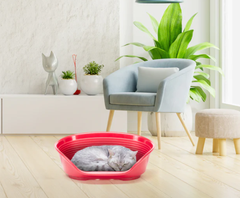 Пластиковий лежак для собак та котів Ferplast Siesta Deluxe 2 бордовий 49х36х17.5 см 70202929