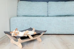 PetJoy Лежак-гамак для котів white+gray 55х45х18