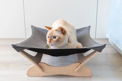 PetJoy Лежак-гамак для котів white+gray 55х45х18