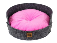 Лежак Релакс №2 "Lucky Pet", сіро-рожевий, 40х40х17см