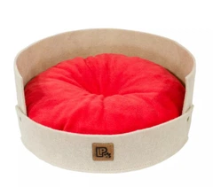Лежак Релакс №2 "Lucky Pet", бежево-кораловий, 40х40х17см