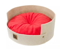 Лежак Релакс №2 "Lucky Pet", бежево-кораловий, 40х40х17см