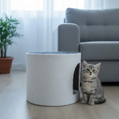 Без бренду Затишний будиночок для котів кошенят 30х35см молочно чорний