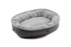 Овальний Лежак Harley and Cho Donut Fur Gray L 100х70х21 cm Сірий для собак (3103719)