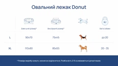 Овальний Лежак Harley and Cho Donut Fur Gray L 100х70х21 cm Сірий для собак (3103719)