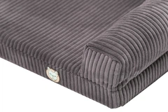 Лежак для собак eGarden Comfort Box, кордовий велюр 50х75 сіро-коричневий