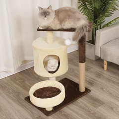 Без бренду Кігтеточка-комплекс для кота (Cat Tree) Volso К2343 з поличками та будиночком стійка конструкція