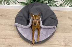 Лежак для Собак та Котів Haustier Lounge Gray з капюшоном XS - діаметр 50см (B10-4-059)