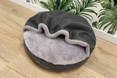 Лежак для Собак та Котів Haustier Lounge Gray з капюшоном XS - діаметр 50см (B10-4-059)