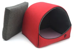 Zoo Hunt Будка для котів і собак Loft №2 42,5х37,5х37,5 см червоно-сіра (08C39F7AD667)