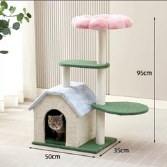 Без бренду Кігтеточка-комплекс для кота Volso KT-036 (Cat Tree) з поличками та будиночком стійка конструкція