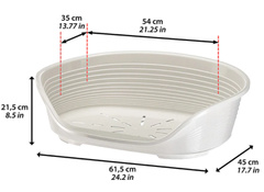 Пластиковий лежак для собак та котів Ferplast Siesta Deluxe 4 сірий 61.5х45х21.5 см 70204947