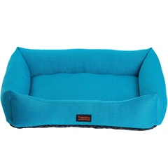 Лежак для собак та котів Happy Peppy Sofa Рогожка 70х50 см Блакитний