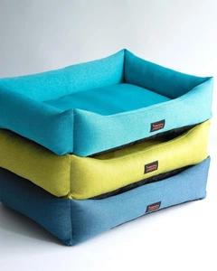 Лежак для собак та котів Happy Peppy Sofa Рогожка 70х50 см Блакитний