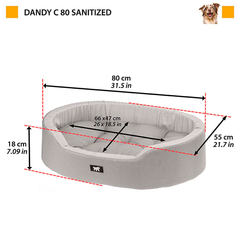 Лежак для собак та кішок Ferplast Dandy Sanitized 80 80х55х18 см з антибактеріальною обробкою (83348099)