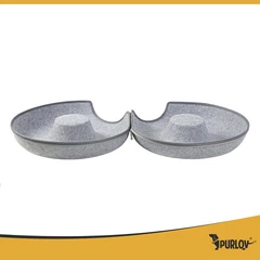 Лежанка для кота кругла з тунелем для відпочинку 51x20 см сірий PURLOV FK-0519