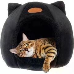 Будиночок‑лежак для котів і собак Purlov 36×33 см, чорний
