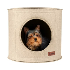 Hi Dog Будиночок Пуфик для кота собаки 35х35х30 см Бежевий