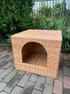 Без бренду Будиночок для тварин плетений з лози, 65×70×60 см коричневий (00320)