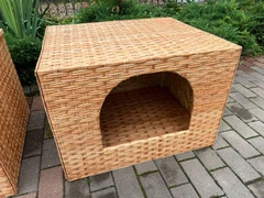 Без бренду Будиночок для тварин плетений з лози, 65×70×60 см коричневий (00320)