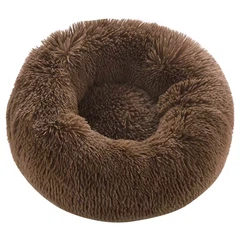 Лежак пуф для котів собак Lesko 552201 L Brown круглий