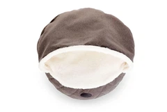 Лежак Harley and Cho з капюшоном Cover Brown M 65 cm діаметр Коричневий для собак та котів (2412034)